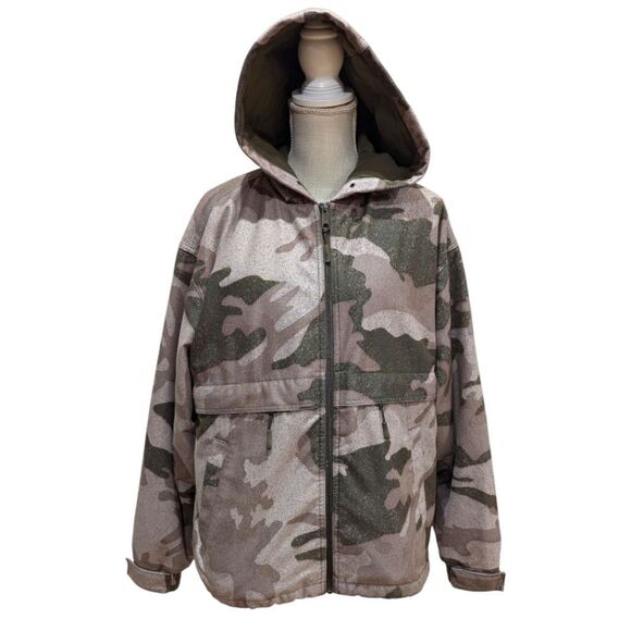 Cabela's Men's M Silent Hunting Dry-Plus Waterproof Windproof Camo Jacket Hooded - Picture 1 of 11